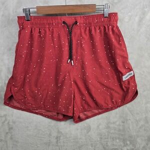 Legends Apparel luka Mens Red Speckled Athletic Running Shorts Size Large